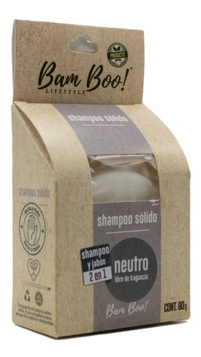 Barra Limpiadora Neutro 2 En 1 80 Gr Bam Boo! Lifestyle