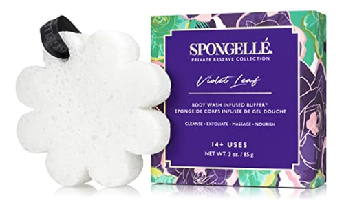 Spongelle' Violet Leaf - Tampón Con Infusión De Gel De Baño