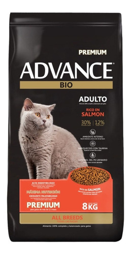 Alimento Para Gato Advance Bio Premium Adulto Salmon  8 Kg