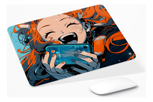 Mouse Pad Em Tecido - Anime Girl - Ruiva Tech