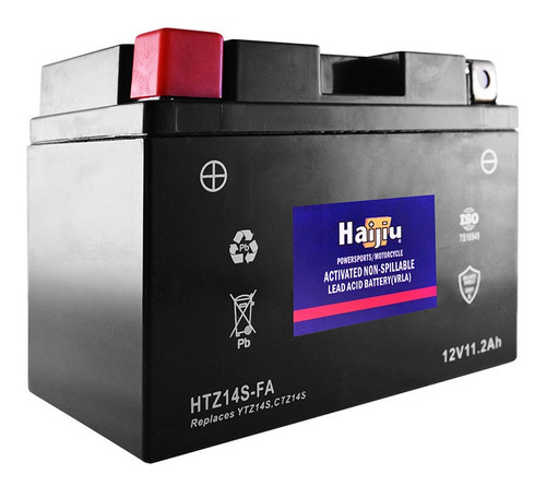Imagen 2 de 9 de Batería Moto Haijiu Htz14s-fa Agm Gel Libre Mantenimiento