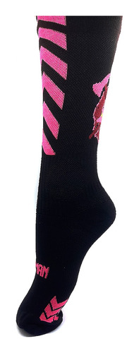 Medias De Compresion Fireman Sock Negro Y Rosa