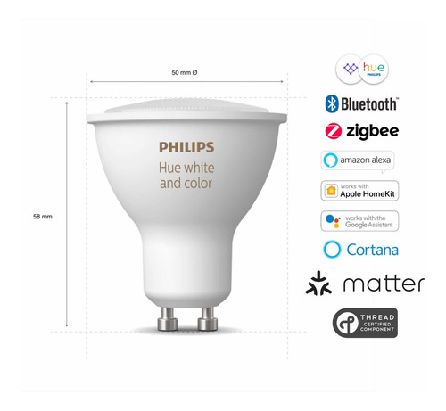 Imagen 3 de 10 de 3 Pack Philips Hue Gu10 White & Color Ambience