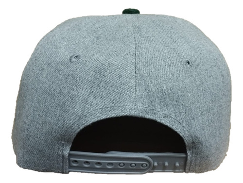 Gorra Snapback Combinada Visera Plana Alta Calidad Premium Gris / Verde Regulable