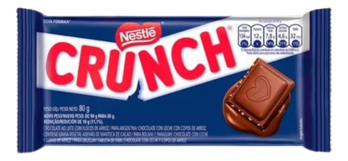 Kit 2 Chocolate Ao Leite Com Flocos Crunch Pacote 80g