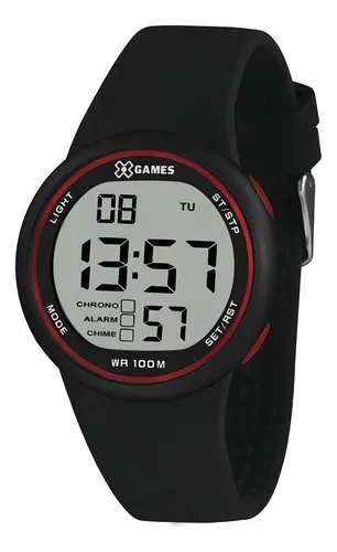 Relógio Masculino Preto Digital Pulseira Silicone X Games+nf Relógio Masculino Preto Digital Pulseira Silicone X Games+nf