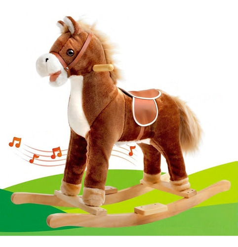 Caballo Caballito Mecedor Jem Sonido Base Madera Babymovil