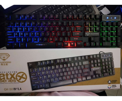 Imagen 3 de 10 de Teclado Gamer Gk-50 Divipard Retroiluminado Luz Led