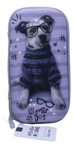 Cartuchera Estuche 3d Rachael Hale Clever Dog Perro Lineas