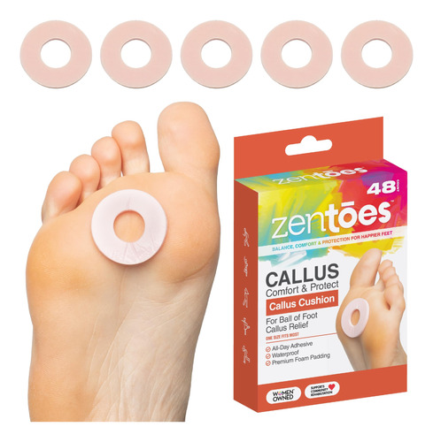 Zentoes Soft Foam Callus Cushions Waterproof Pads Toe And Fo