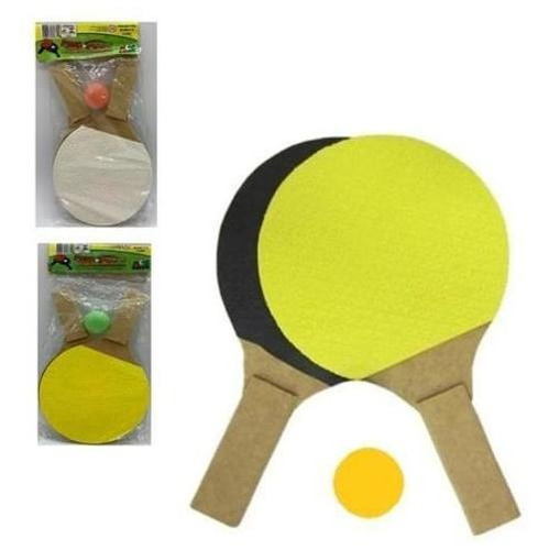 Par De Raquetes De Madeira + Bolinha Ping Pong Brinquedo