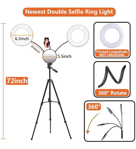 Aro De Luz Selfie Ring 6 Pulgadas Con Tripode Selfie Envivo