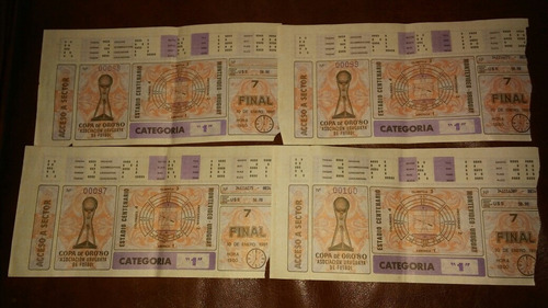 Entradas 4 De La Copa De Oro 80 Final10/01/81 Categoria 1 . (Usado)