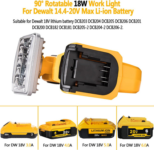 Luz De Trabajo Led Dewalt, Linterna Recargable Inalámb...