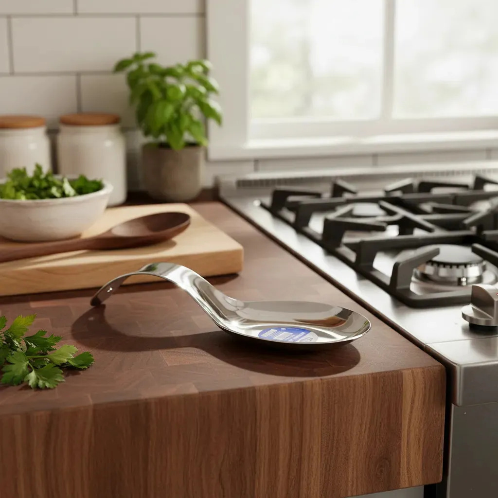 Porta Cuchara Acero Inoxidable Kitchen & Co Color Plateado