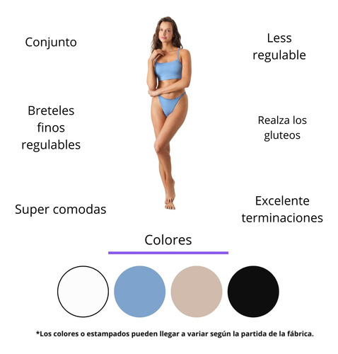 Conjunto Top Sin Taza Less Regulabl Microfibra Brigitte 1602 Negro 95