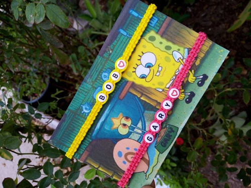 Imagen 3 de 4 de Pulseras Para Amistad Bob Esponja Y Gary Amigos Por Siempre