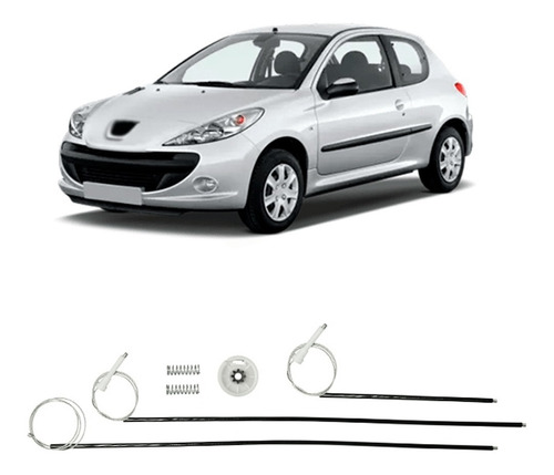 Kit Reparo De Vidro Eletrico Peugeot 206 1999 A 2010