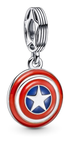 Charm Pandora Escudo Capitán América 100% Plata + Estuche
