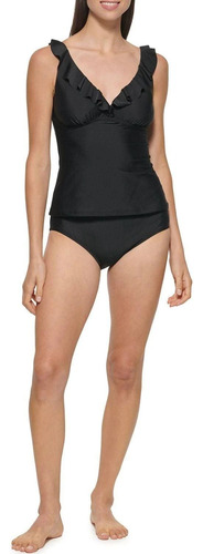 Traje De Baño Dkny 2 Piezas Tankini Ruffled Original