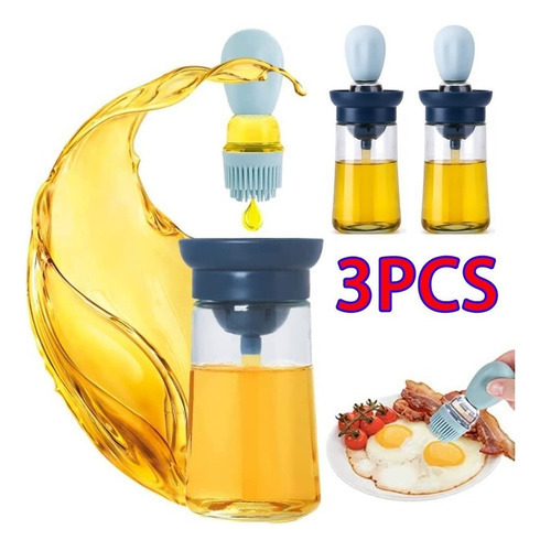 Dispensador De Aceite De Oliva De Vidrio Con Brocha 3 uds