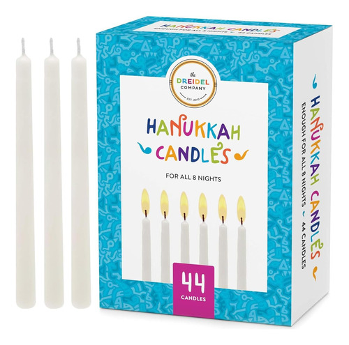 Velas De Menorá De Janucá, 44 Velas Blancas De Janucá Para L