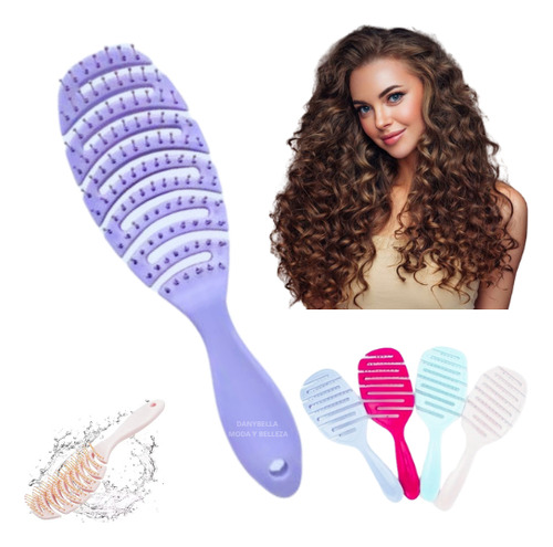 Cepillo Peine De Masaje Adecuado Para Cabello Rizado Y Nudo Colores Se Envia Al Azar Rosa Verde Agua Lila Rosa Fiusha