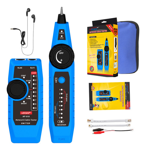 Cable De Prueba Noyafa Kit Rojo Rj11 Rj45 Cat5 Cat6 Poe Tel