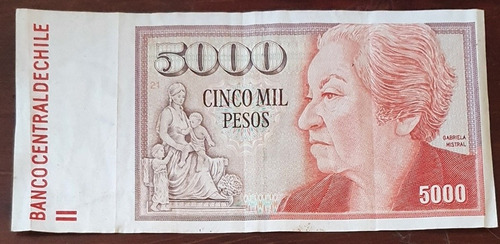 Billete De $5000 Año 2008 En Buen Estado, Usado.