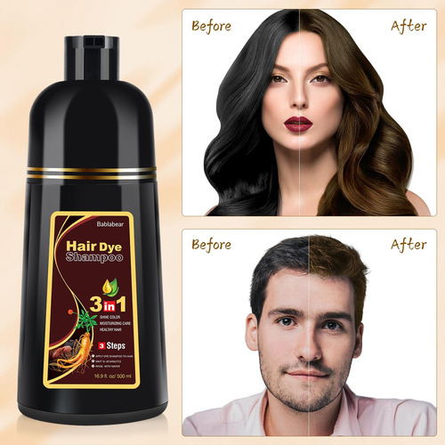 Bablabear Chestnut Brown Hair Color Shampoo Para Cabelos Gri