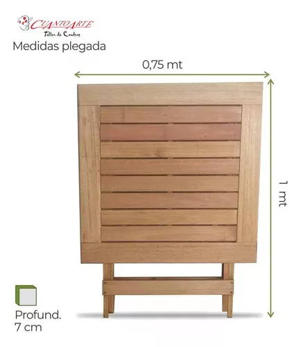 Silla Y Mesa Plegable Madera Eucalipto Bares Galeria Jardin.