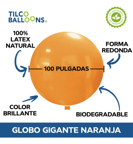 Globo Gigante Color Naranja 100 Pulgadas (1pza)