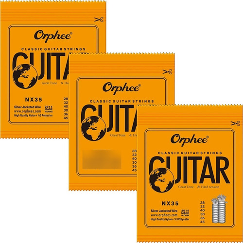 Cuerdas Orphee Guitarra Clásica Acústica Nylon Alta Tensión