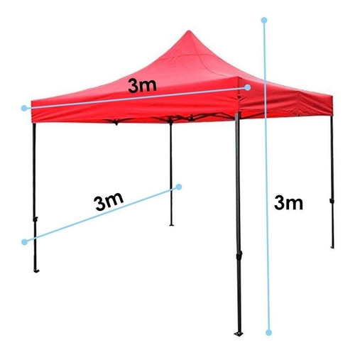 Carpa Toldo 3 X 3 Plegable Impermeable Jardin Tianguis Lona