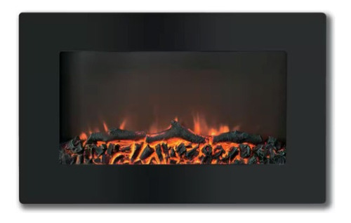 Chimenea Electrica De Pared Moderna Calor Ajustable 78x50x14 Color Negro