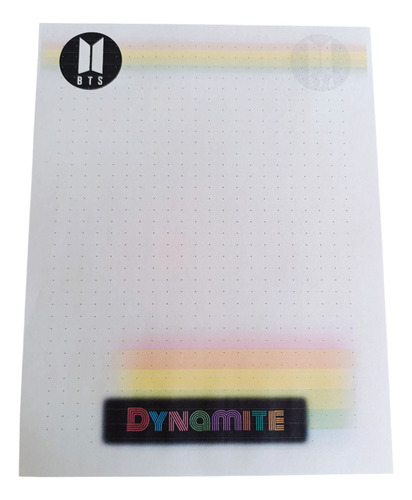 Hojas Para Carpeta Bts Dynamite | 25 Piezas | Doble Cara