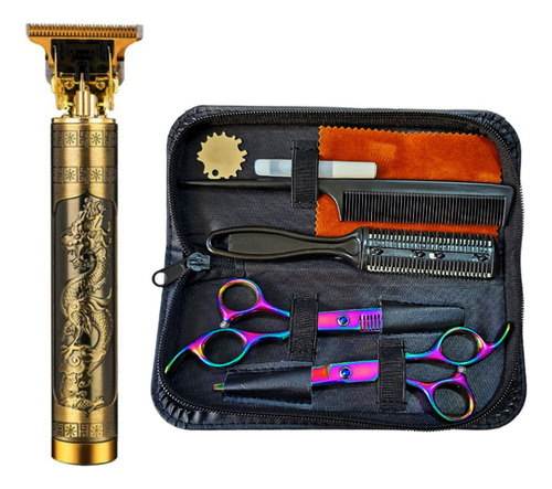 Afeitadora Hair Clipper + Kit De Tijeras De Barberia