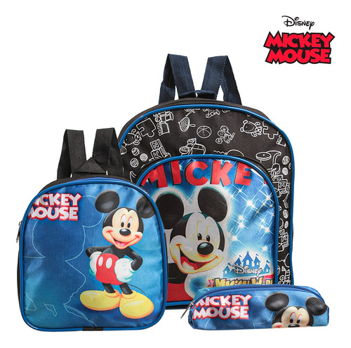 Kit Mochila Escolar Pequena Mickey Mouse Disney Costa