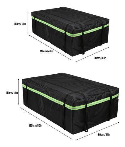 Imagen 8 de 8 de Negro/lwaterproof Bolsa De Carga Coche Portaequipajes Con No