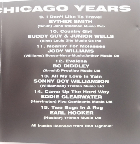 Muddy Waters Y Varios Blues The Chicago Years Cd Europeo. (Usado)