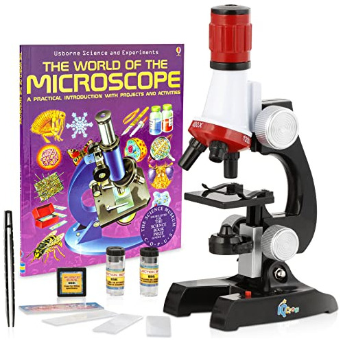 Iqcrew 1200x Niños Microscopio Conjunto Con Kit De Cskv5