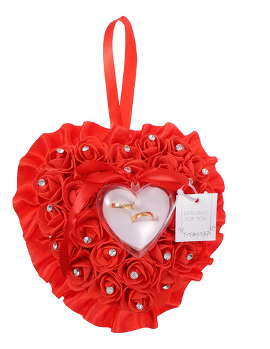 Caja De Anillos Con Forma De Corazón Y Rosa Para Guardar Joy