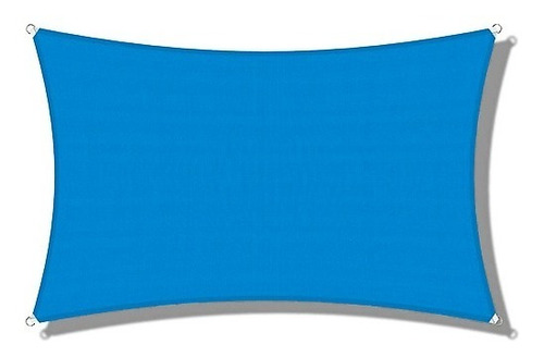 Toldo Vela Decorativa Rectangular Azul 90% 3m X 4m