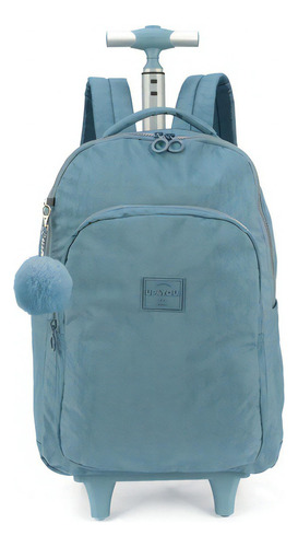 Mochila Escolar Up4you Rodinhas Com Chaveiro Pompom