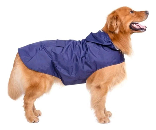 Impermeable Para Mascota Color Azul Talla L