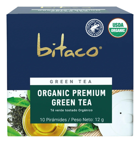 Té Verde Orgánico Premium - Bitaco - Caja × 10 Bolsitas