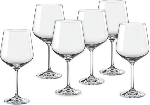 Copón Copa Vino Cristal Bohemia Sandra 570ml Set X 6
