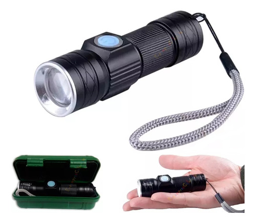 Linterna Recargable Led Tactica Usb Militar 10000lm