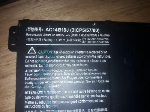 Desarme Notebook Acer Aspire 3 A314-31 (Usado)