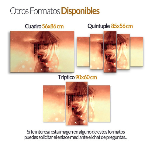 Cuadro Decorativo Moderno Naruto Uchiha Itachi Jd-0245 M Tríptico 90x60 Cm Sin Marco